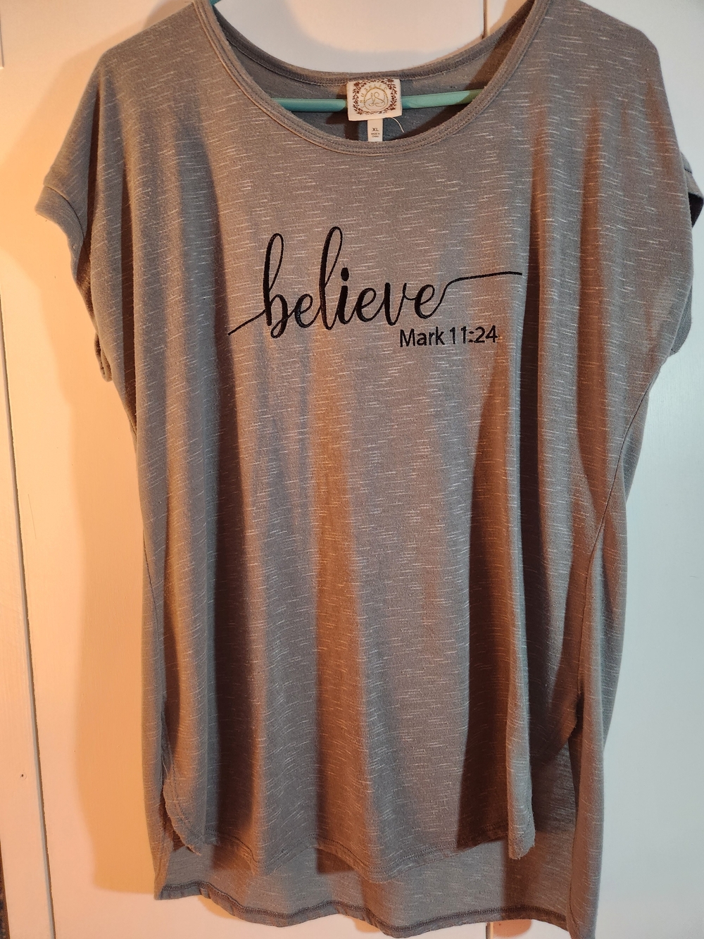 TRueself Gray "Believe" Short Sleeve Tee